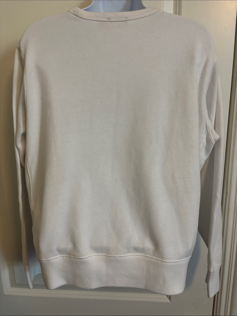 Polo by Ralph Lauren White Crewneck with Multicolor Textured Logo sweatshirt. L - Picture 3 of 5